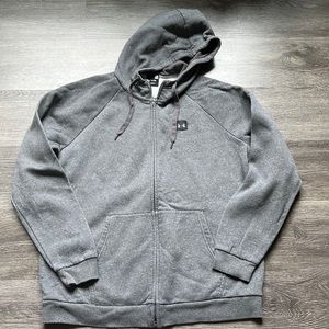 Grey under armor zip up hoodie